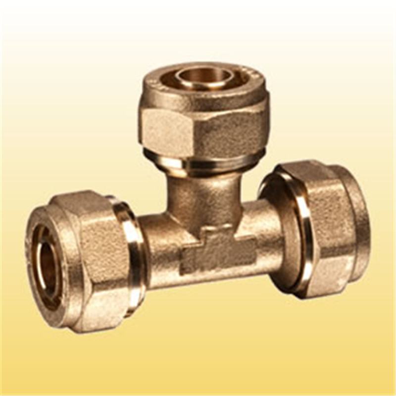 Tee messing pex rørfittings